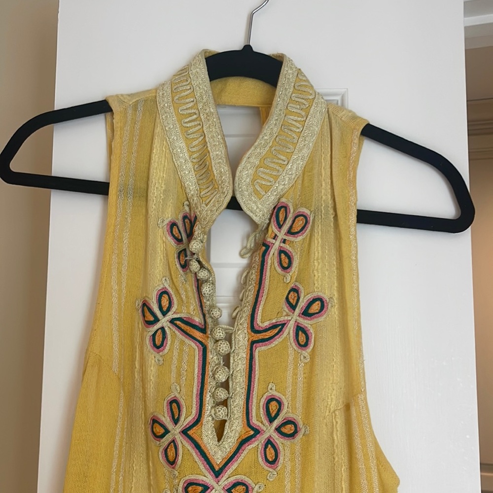 Free people style tunic embroidered top